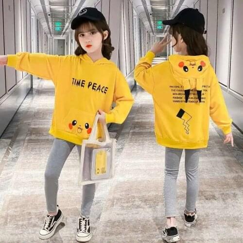 Spring Autumn Children Girls Clothes Sets Fashion Hoodies Long Sleeve Sweatershirt Printed Leggings Sets Teenagers Outfit Suits