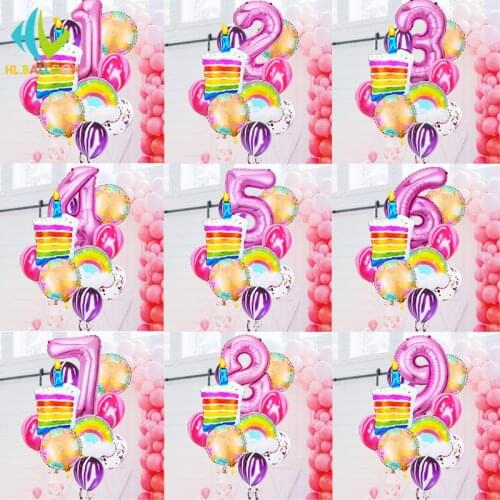 Cake Balloons Ball Globos Number Birthday Party Decoration Kids Party Balloons
