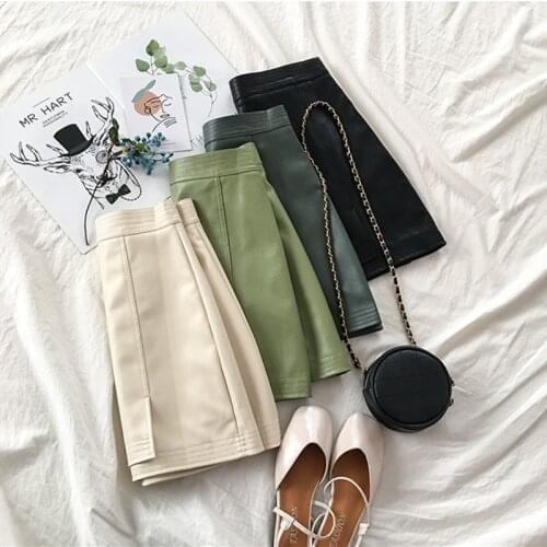 Skirt юбка Woman Skirts PU Mujer Faldas Skirts Womens 2020 Black Mini Skirt Jupe Femme Korean Fashion Clothing Faux Leather
