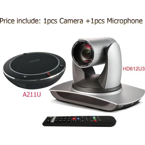 2MP full HD USB3.0 rtmp ip video conferencing camera 12X Zoom and 1pcs usb omnidirectional mini skype microphone