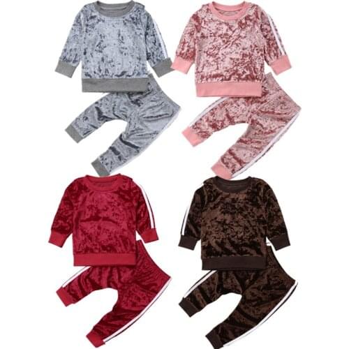Spring Autumn Kid Baby Girls 2pcs Infant Toddler Baby Girl Clothes Sports Set Sweatershirt Shirt Legging Pants Outfit 2-5T