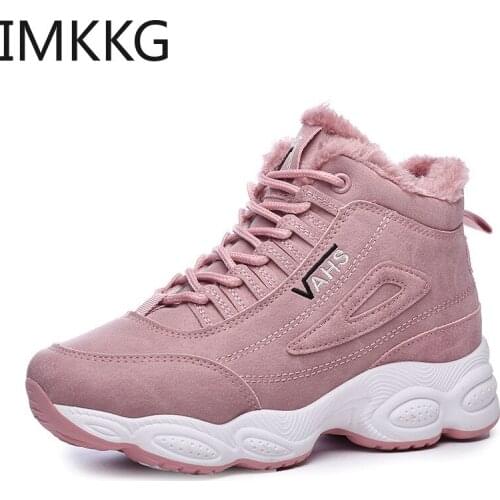 2020 Women Ankle Boots Warm Women Waterproof Snow Boots Warm Plush Boots faux Suede Flock Boots Casual Shoes