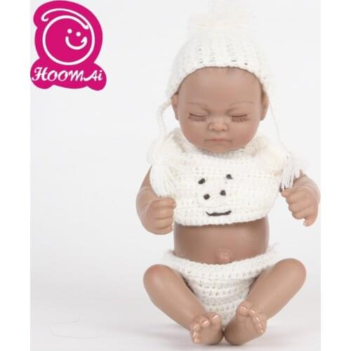 25CM Lifelike Bebe Reborn Dolls Whole Silicone Tiny Sleeping Newborn Baby Doll Toy With Painted Hair For Kids Birthday Gift