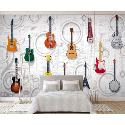 Custom photo mural on the wall 3d wallpaper Guitar Music Equipment KTV Bar home decor living room wallpaper for walls 3 d