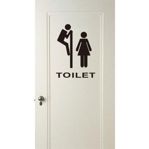 4pcs Funny Wall Sticker Bathroom Decor Toilet Door Vinyl Decal Transfer Vintage Decoration Quote Wall Art Mural D870
