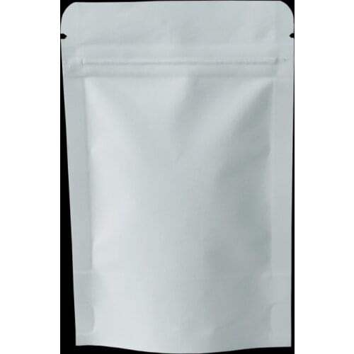 50pcs/lot 9*14cm Stand Up White Kraft Paper Aluminum Foil Packaging Bags Dried Food Vacuum Storage Zipper Smell Proof Pouch