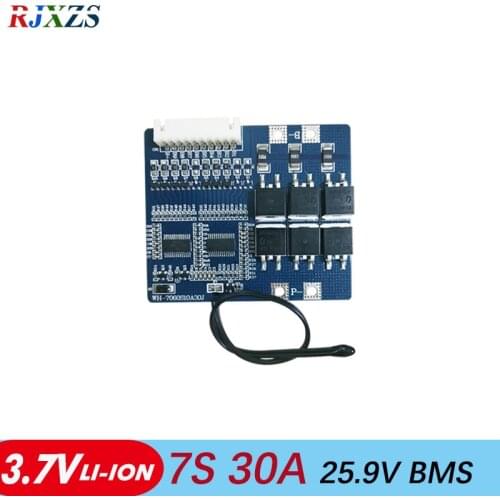 7S 30A 25.9V 29.4V li-ion BMS PCM battery protection board bms pcm with balancing for LicoO2 Limn2O4 24V li battery