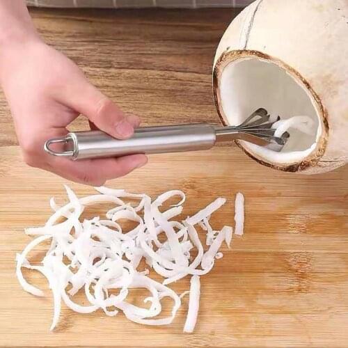 80% Dropshipping!Coconut planer, labor-saving 5-claw stainless steel coconut planer slicer kitchen tool