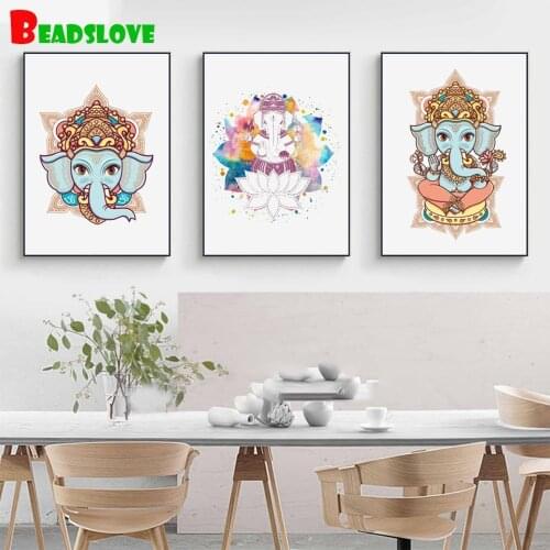 Elephant Head God Hindu Lord Ganesh diamond art painting full drill kits diy handmade new diamond embroidery Religious gift