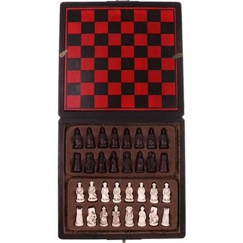 Antique Portable Chinese Chess Set Travel Chess Pieces Toys for Beginner