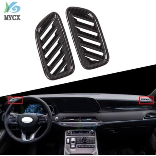 Car Styling Carbon Style Upper A/C Air Outlet Vent Cover Trim For Hyundai Palisade 2019-2020