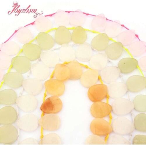 Drop Jades Beads 12x16mm Drop Yellow Rose White Jades Spacer Beads for DIY Accessories Necklace Bracelets Jewelry Making 15"