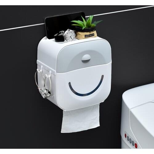 Toilet Paper Holder Waterproof Wall Mounted for Toilet Paper Tray Roll Paper Tube Storage Box Tray Tissue Box Shelf Bathroom
