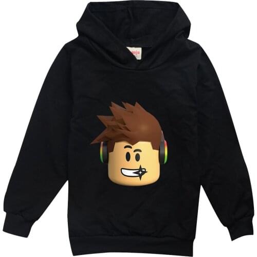 100% Cotton robloxing childrens Hooded Sweatshirt Boys Girls Spring And Autumn Sport Clothes Cartoon Fashion Teen Clothing