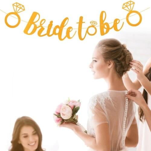 Bachelorette Party Decor 3m Glitter Gold Rose Bride To Be Banner Garland Hen Do Bridal Shower Favors Mr Mrs Wedding Decoration