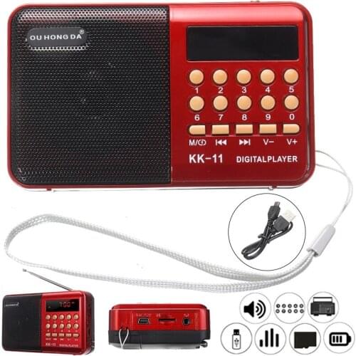 FM Radio Mini Portable LCD Digital USB Charging SD TF Card MP3 Player Speaker Mini Portable Handheld Digital FM Radio