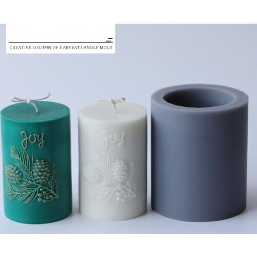 Candle mold creative cylindrical candle mold symbolizes harvest pine cone relief blessing aromatherapy candle DIY material
