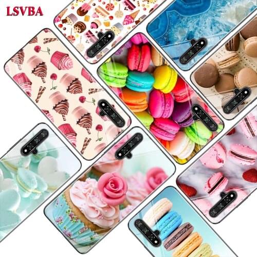 Black Cover Dessert Ice Cream Cake for Huawei Honor 10i 9X 8X 20 10 9 Lite 8 8A 7A 7C Pro Lite Super Bright Glossy Phone Case