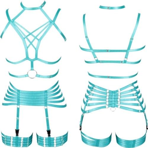 Goth harness Large One-piece Swimwear