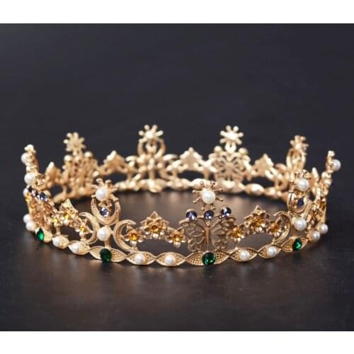 Royal Queen King Wedding Tiaras and Crowns Bridal Vintage Headpiece Women Prom Hair Ornaments Wedding Hair Jewelry Accessories