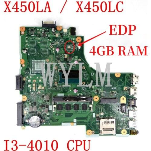 X450LA motherboard MAIN_BD I3-4010U/AS Onboard 4G RAM mainboard For ASUS A450L X450L X450LD X450LC Laptop motherboard Tested