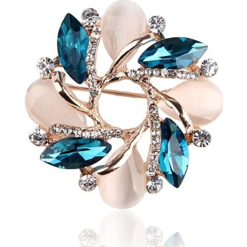 Fashion Flower Brooches simple Bauhinia Flower Corsage Crystal Rhinestone Brooch Pin Gilrls Gift Jewelry Ornament Accessories