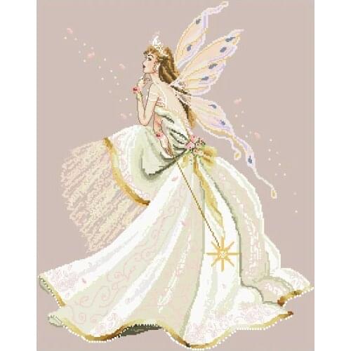 Lovely Counted Cross Stitch Kit The Fairy Queen Goddess with Magic Wand