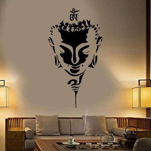 Wall Sticker Home Decor Living Room Decal Diy Art Mural Wallpaper3033 Buddha Head Face Buddhism Yoga Vinyl for Wall Pattern 3033