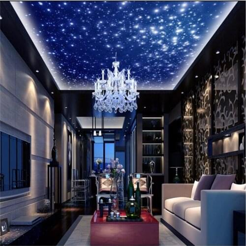 Beibehang Mural 3d wallpaper home decoration photo background wallpaper blue sky star living room ceiling wall murals