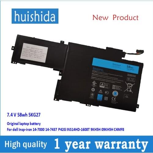 7,4 V 58wh 5KG27 New original laptop battery for Dell Inspiron 14-7000 14-7437 P42G C4MF8 series