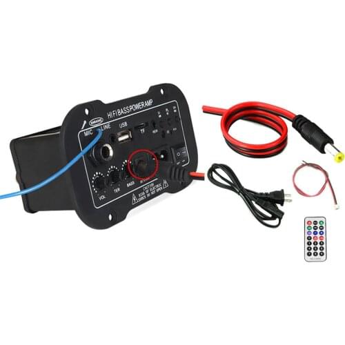 Subwoofer Amplifier Board Car Bluetooth Audio High Power Amplifier Board DC 12V 24V 220V For 5-8 Inch 20-120W Speaker With Mic