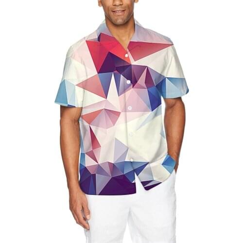 Geometric pattern 3D Print Beach Hawaiian Shirt Summer men clothing ​casual Short Sleeve Shirts hip hop Streetwear Homme camisas