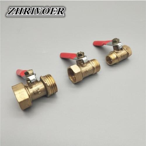 Pneumatic 1/8" 1/4'' 3/8'' 1/2' BSP Female/Male Thread Mini Ball Valve Brass Connector Joint Copper Pipe Fitting Coupler Adapter