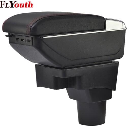 For Chevrolet Aveo Sonic Lova T250 T300 2011-2014 Car Armrest Box USB Charging Heighten Double Layer Central Content Cup Holder