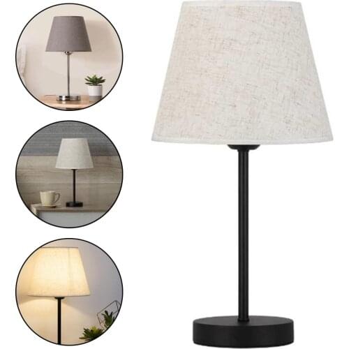 Dimmable Table Lamp, Bedside Nightstand Desk Lamp Light with 3 Brightness, Metal Stand and Fabric Lampshape