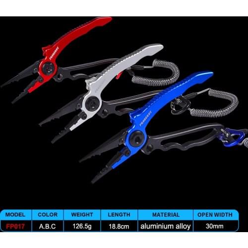 Aluminum Alloy Fishing Pliers Multifunctional Scissors Split Rings Hook Remover Line Cutter Fishing Holder Tackle with Bag