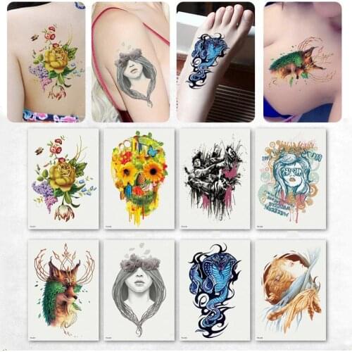 Waterproof Temporary Tattoo Flower Large Arm Body Art Makeup Tools Long Lasting Fake Tattoo Art Stickers тату временные женские