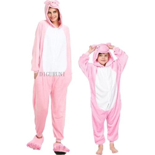 Adults All in One Winter Pig Pyjamas Cartoon Totoro Stitch Bat Onesie One Piece Pijama Hooded Sleepwear Women Men Animal Pajamas