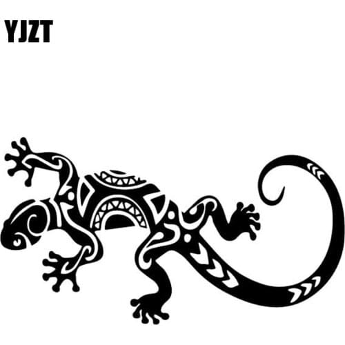 YJZT 16.7CM*9.1CM Gecko Car Sticker Bumper Creative Decoration Pattern Vinyl Decal Black/Silver C4-2676