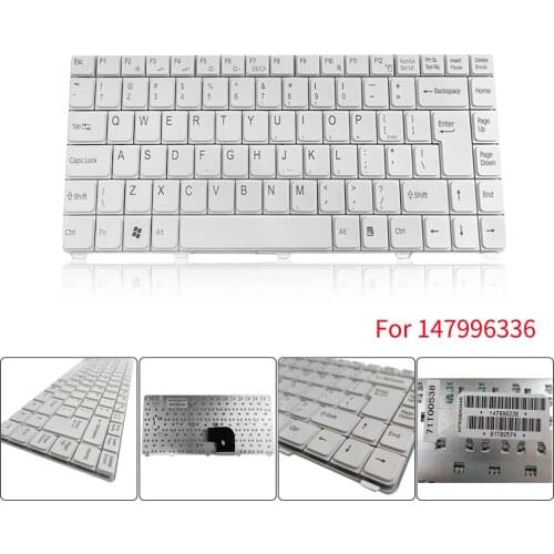 Keyboard Replacement NEW White For Sony VGN-C190PB VGN-C190PG VGN-C190PH VGN-C190PP VGN-C190PW 147996336