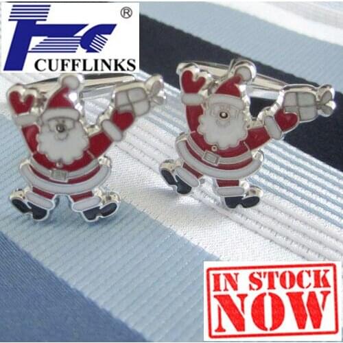 Father Christmas Santa Cufflink Cuff Link 2 Pairs Free Shipping Promotion