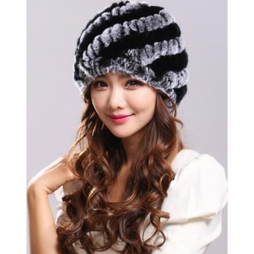 Women Winter Fur Hats High Quality Natural Rex Rabbit Fur Beanie Wholesale Retail Winter Rabbit Fur Hats