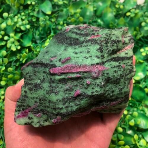 1pc Natural Crystals Quartz Epidote Ruby Ore Stones Specimen Palm Energy Reiki Home Aquarium Decoration Accessories Gemstone
