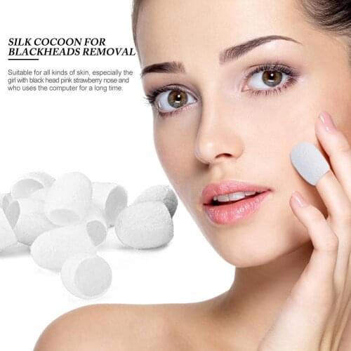 100pcs Silk Cocoons* Ball Facial Cleanser Skin Care Scrub Makeup Remove Cocoons For Blackhead Acne Dead SkinRemoval