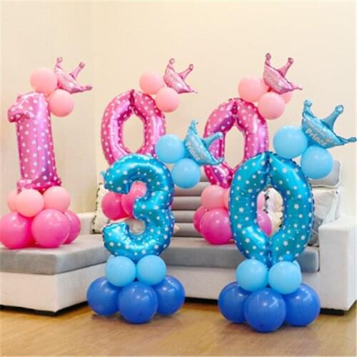 15PCS/Set Cartoon Number Balloons Happy Birthday Balloon Party Decoration Kids Boy Girl Party Balloon Number Baby Shower