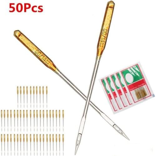 50pcs/Set Household Sewing Machine Needles For Brother Singer Janome Juki Also Fit Old Sewing Macine 11/70、14/90、16/100、18/110