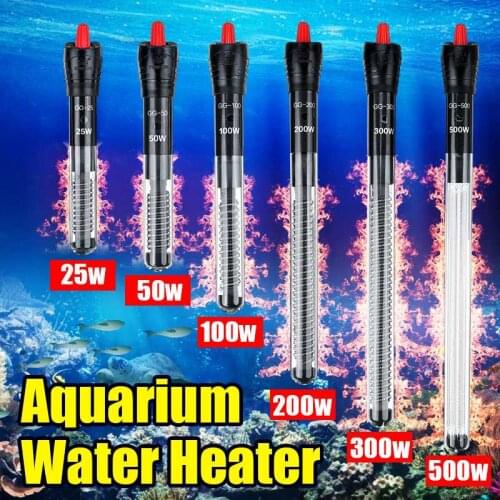 Aquarium Submersible Fish Tank Automatic Water Heater Constant Temperature Control Heating Rod 25W 50W 100W 200W 300W 500W