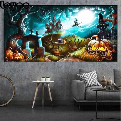 Halloween Full Square round diy Diamond Painting 5d Picture Of Rhinestones Decorations Home Diamonds Craft Kit Christmas gift