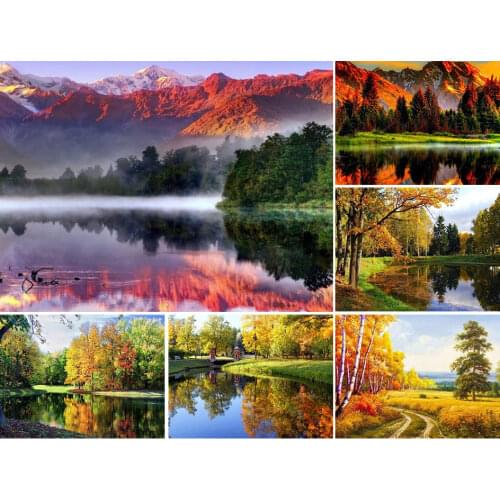 Diamond Embroidery Scenic Tree Full Square Drill DIY 5D Diamond Painting Natural Landscape Cross stitch Mosaic Rhinestone Decor