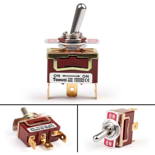 Artudatech 1Pcs 2 Terminal 3Pin ON-ON 15A 250V Toggle Switch Boot SPDT Industrial Grade